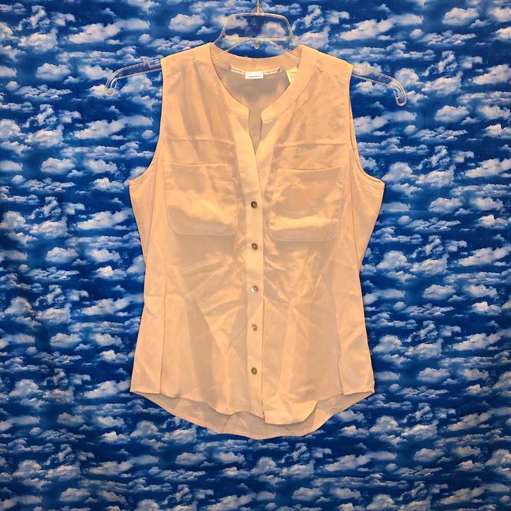 Max Studio 100% Silk Pale Pink Blouse